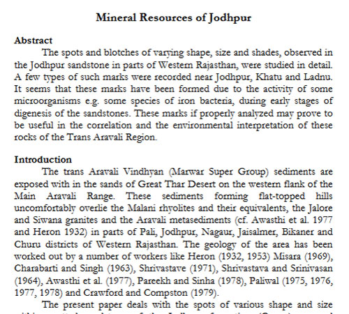 Mineral Resources of Jodhpur