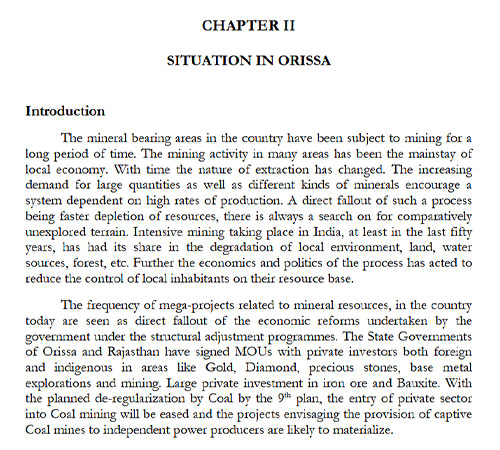 Situation in Orissa (Chapter II)