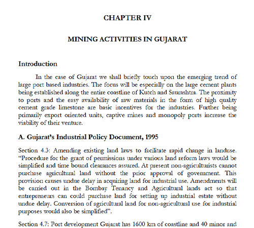 Mining Activities in Gujarat (Chapter IV)